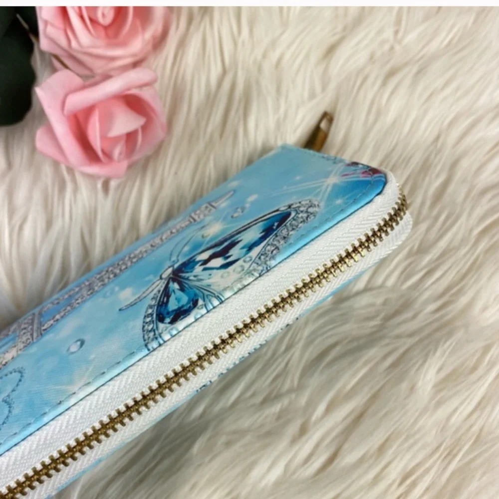 NWT Paris Eiffel Tower Long Zipper Wallet Blue Bling design
